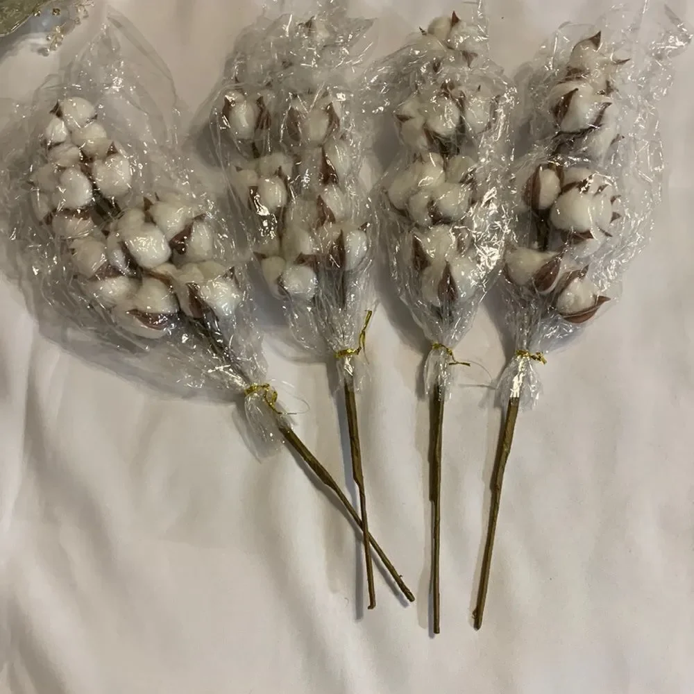 Cotton picks SET OF FOUR STEMS